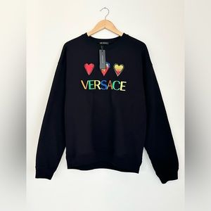 BRAND NEW VERSACE EMBROIDERED SWEATSHIRT WITH LOGO